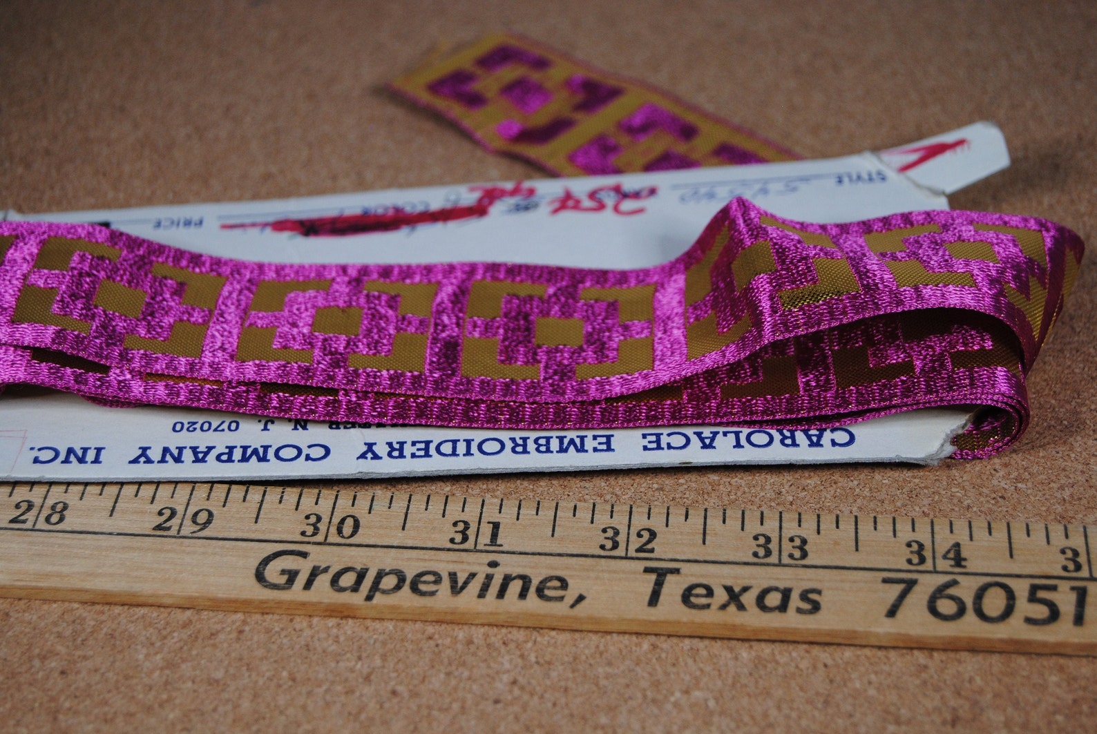 Hot pink and gold shiny ribbon Vintage trim 1960s fashions Etsy