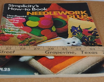 1974 Simplicity's How-To Book Needlework Plus - Vintage craft magazine - Knitting, Crochet, Quilting, Embroidery, Needlepoint