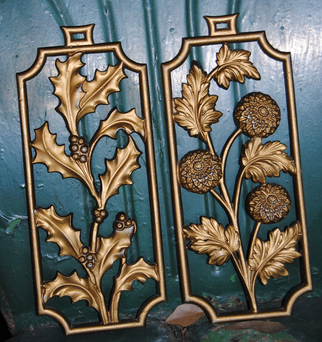 Vintage Sexton Metal Wall Art the Four Seasons Spring Dogwood, Summer