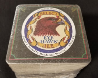 Eye of the Hawk Ale Mendocino Brewing - Beer Coasters: Sleeve of 95 Brand New