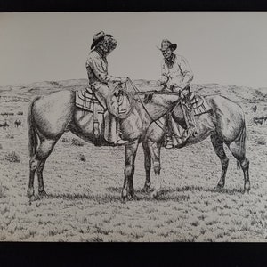 K.F. Nordwick &quot;Cowboy&#39;s Conversation&quot; Lithograph Signed & Numbered 200 of 250