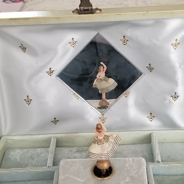 Vintage Jewelry Box with Ballerina - 11-1/2" x 7-3/4" From Japan - Collectible