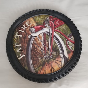New Belgium Brewing: Fat Tire Amber Ale - Tire Beer Sign / Advertising- 19-1/2&quot; D