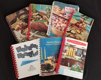 VTG Cookbook Set / Lot of 7 - Schools, Clubs, Organizations and Community Recipes