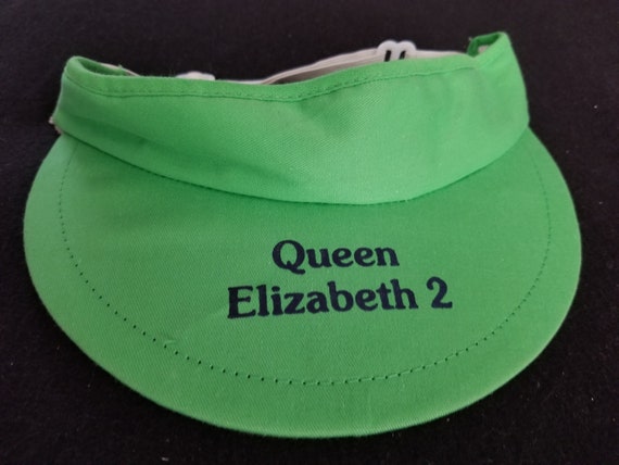 RARE Queen Elizabeth 2 Bright Green Sun Visor: Pu… - image 1