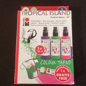Marabu - Tropical Island Fashion-Spray Colour Trend - 3 x 100 ml - Brand New