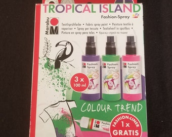 Marabu - Tropical Island Fashion-Spray Colour Trend - 3 x 100 ml - Brand New