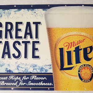 Miller Lite Beer - Advertising Sign Plastic Insert - 23.5&quot; x 15&quot; - VG     (#16)