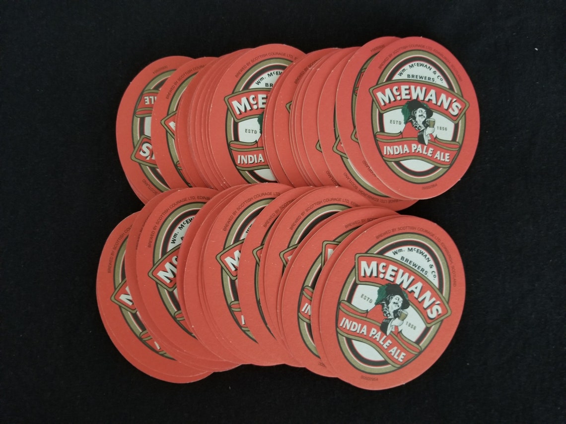 Mcewan's India Pale Ale Oval Scottish Beer Coasters Set Etsy