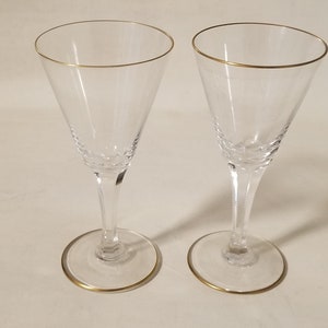 Liqueur Glasses - Gold Accents & Unique Patterned Stems - from 1960&#39;s - Set of 2