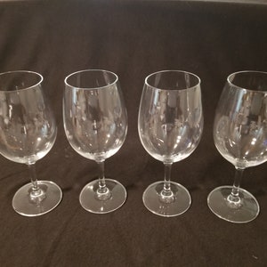 Bordeaux Style Clear Wine Glass Set of 4 - Bordeaux Shape - 8-1/4 &quot;Tall x Top Diameter is 2-3/4&quot;