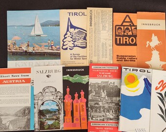 Vintage 1960's - Austrian / Austria Tour Books / Guides / Pamphlets - Set Lot of 11