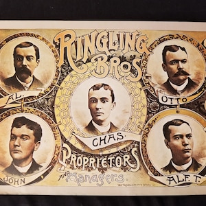 Ringling Bros Propietarios y Gerentes - Cartel de Arte: 24-3/4&quot; x 16-3/4&quot;