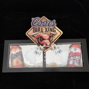 Vtg / Rare - Coors / Coors Light Bull Xing - Bar Mirror / Sign - 22&quot; x 15-1/2&quot;
