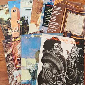 Vintage 1975 American Artist Magazine - Set / Lot of 9 Magazines      Set #20