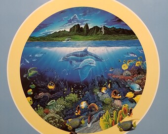 Discovery off Anahola ネルソン マリンアート イルカ ロバート・リン・ネルソンの珊瑚礁｜樫尾キリヱ