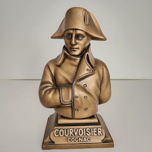 Vintage Courvoisier Cognac - Napoleon Bust - Made in France - Plastic Material - 11-3/4&quot; Tall - Display / Advertising / Collectible