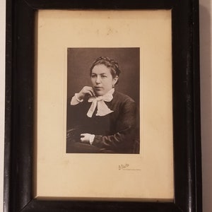 Vintage Photo of Woman A. Locke Kaiserslautern w/ Frame, Mat & Glass 1852 + 1927