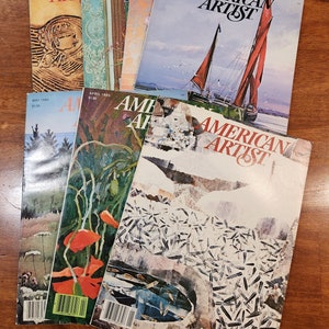 Vintage 1980 American Artist Magazine - Set / Lot of 7 Magazines      Set #25