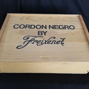Cordon Negro by Freixenet Wooden Wine Box with Sliding Lid 14&quot; x 10&quot; x 4-1/2&quot;