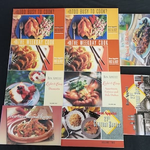 Bon Appetit Soft Cover Cookbook Set / Lot of 10 - Excellent Recipes & Tips!