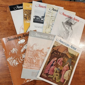 Vintage 1960 American Artist Magazine - Set / Lot of 8 Magazines      Set #8