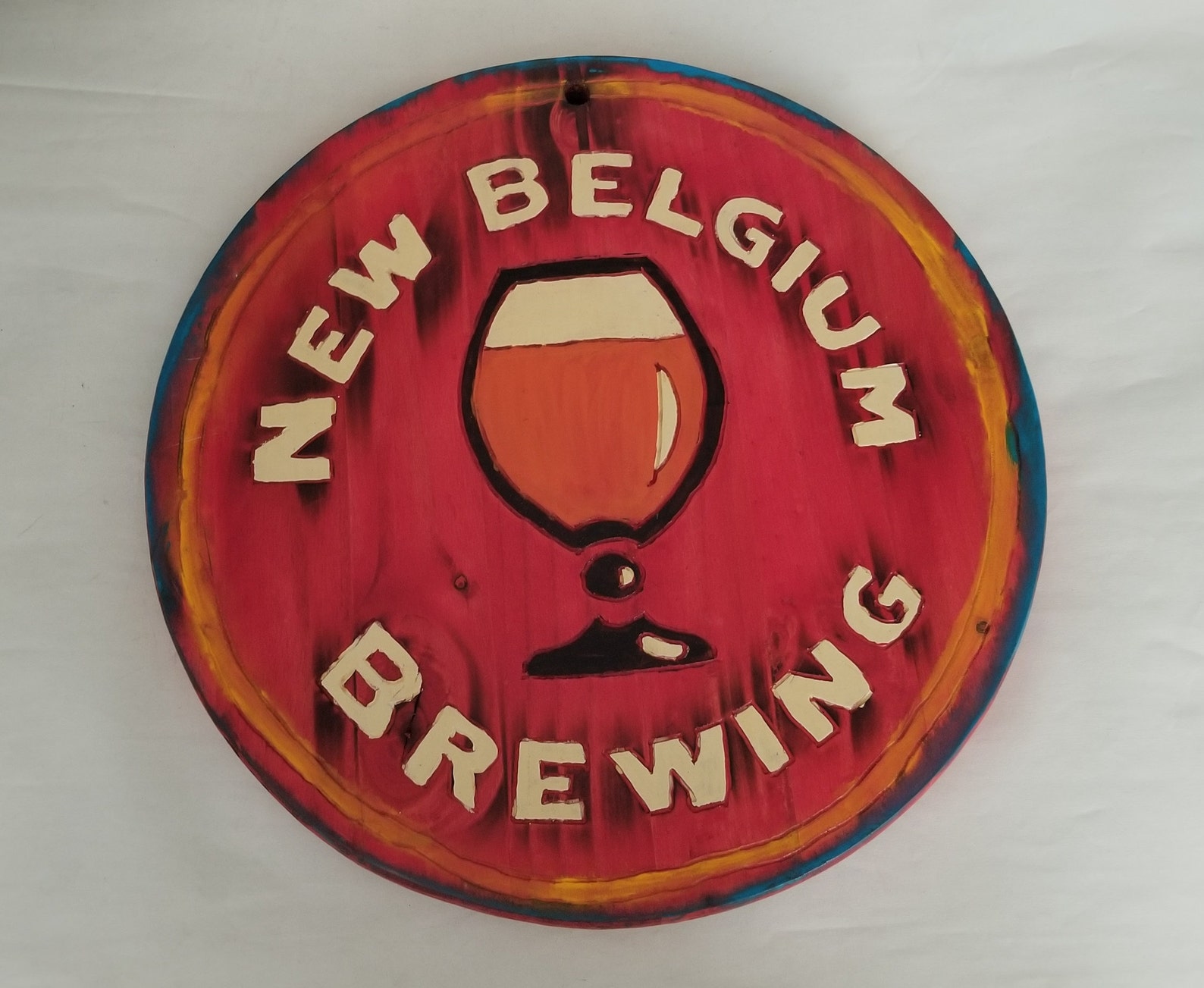 Rare New Belgium Brewing Wooden Beer Bar Sign 18 Etsy