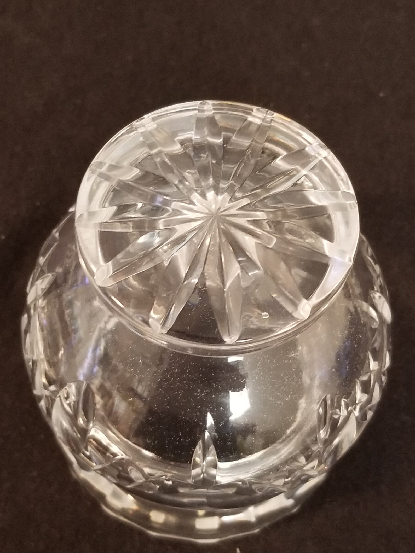 Vintage Cut Crystal Jar With Lid 2 Piece Set 41/2 Tall Lovely and