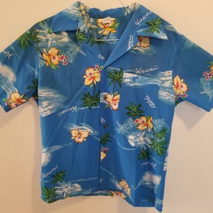 Vintage RARE Made in Hawaii Brand Hawaii / Hawaiian Shirt: Aloha Hawaii Pattern Men&#39;s Large - Excellent Condition