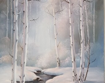 Winter Dreams - Original Oil Painting on Canvas by Artist Sandra Stemmler 1990's