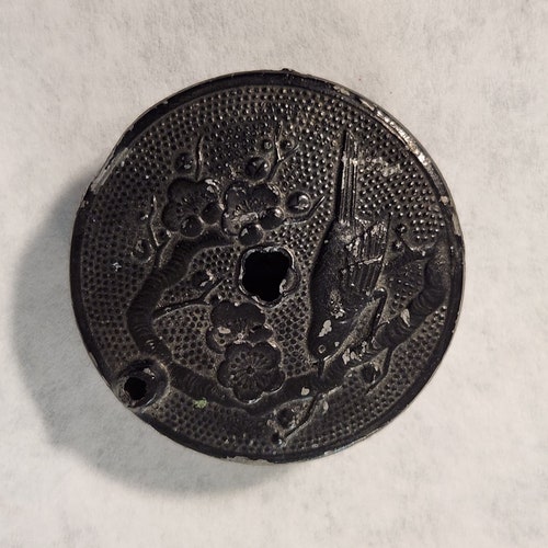 vintage Rare Japanese Sumi / Sumi-e - Bol à eau / Verseur - Métal - 1-1/2" Diamètre