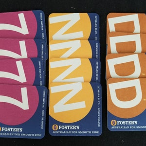 RARE Foster&#39;s Beer New York Subway Series Set of Beer Coasters / Mats: Set of 12