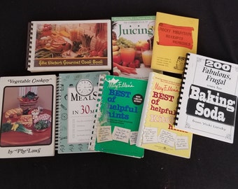 Cookbook Set / Lot of 8 - Health, Diet, Hints, Tips, Meals, Juicing, Vegetables