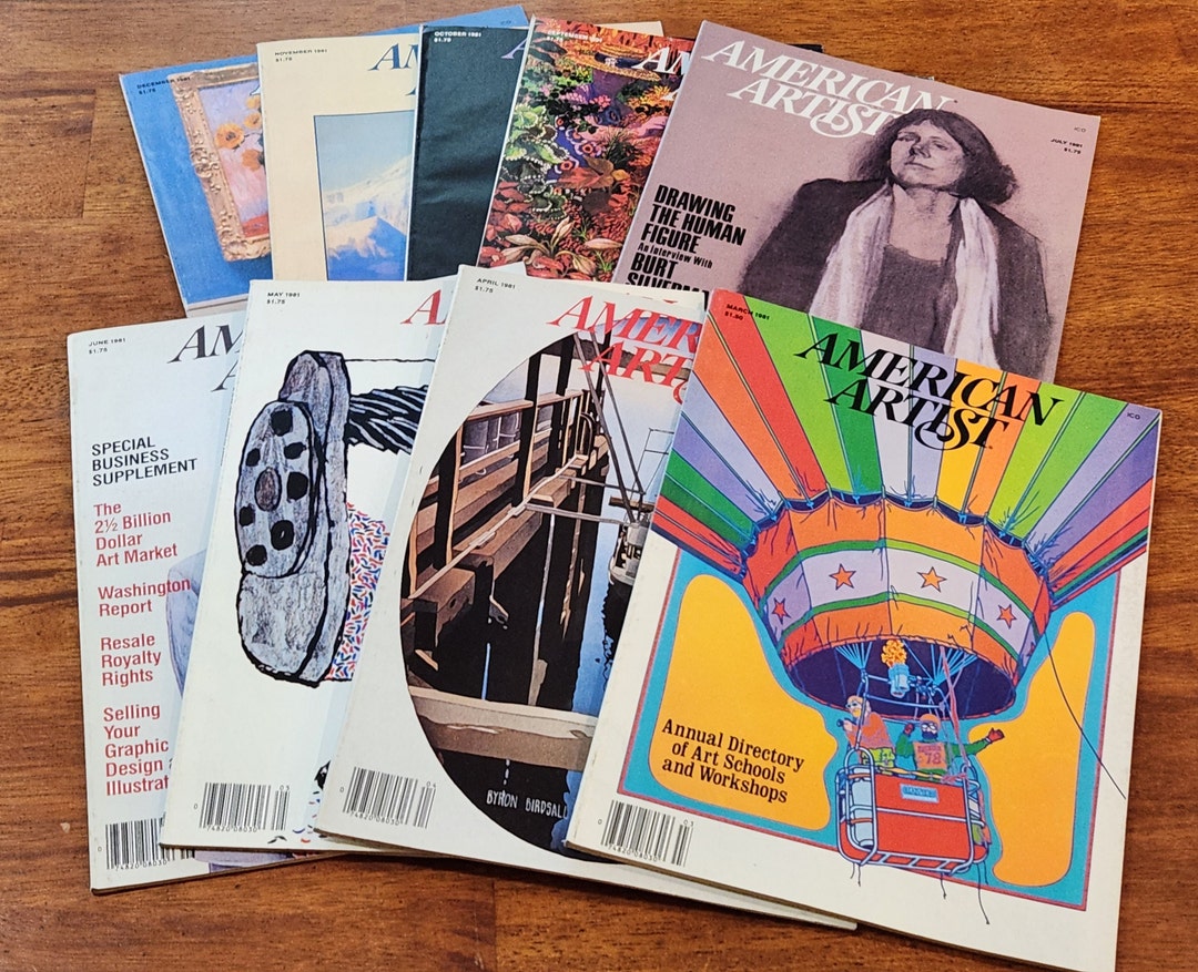 Vintage 1981 American Artist Magazine - Set / Lot of 9 Magazines Set ...