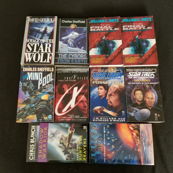 Assorted 1990's Sci- Fi / Science Fiction - Lot / Set of 10 Books - Very Good to Like New Condition