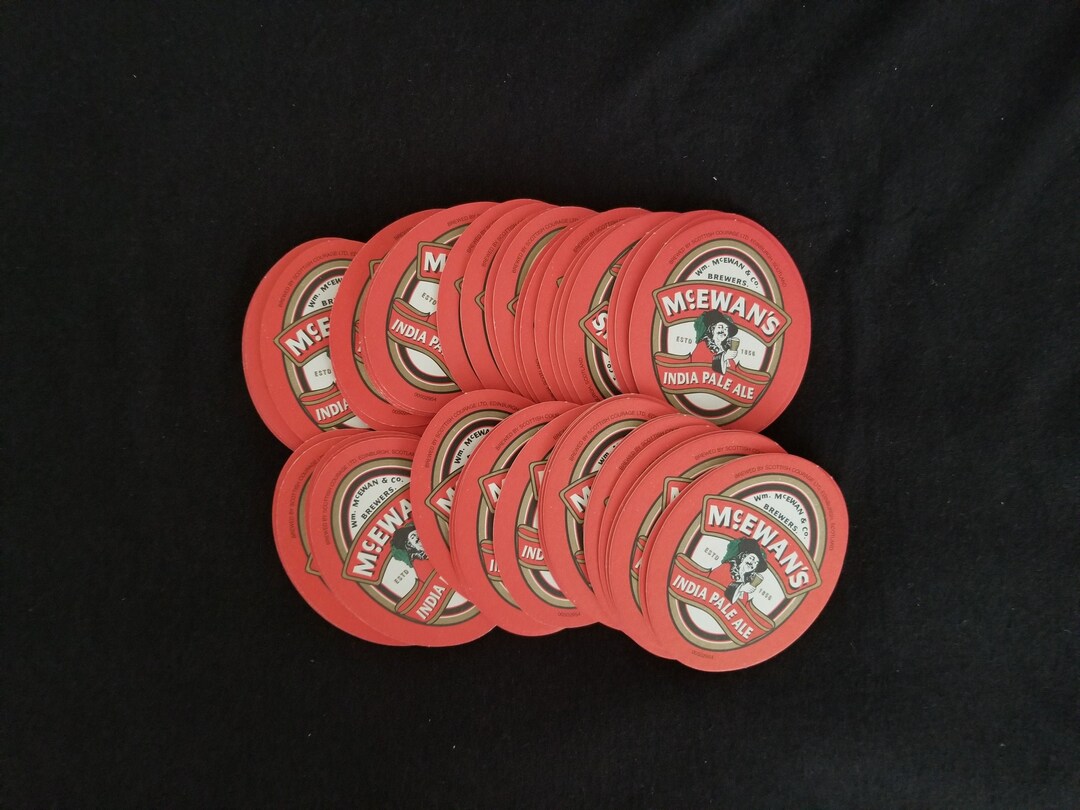 Mcewan's India Pale Ale Oval Scottish Beer Coasters Set Etsy