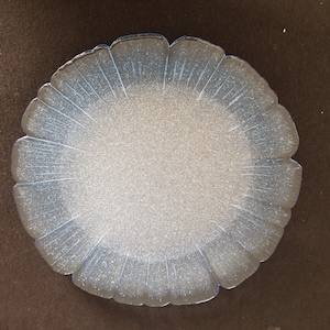 Translucent Light Blue Platter / Serving Dish: 12-1/2&quot; Diameter Lovely Lines