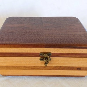 Black Walnut and Sycamore wood Box, Keepsake Box Jewelry Box