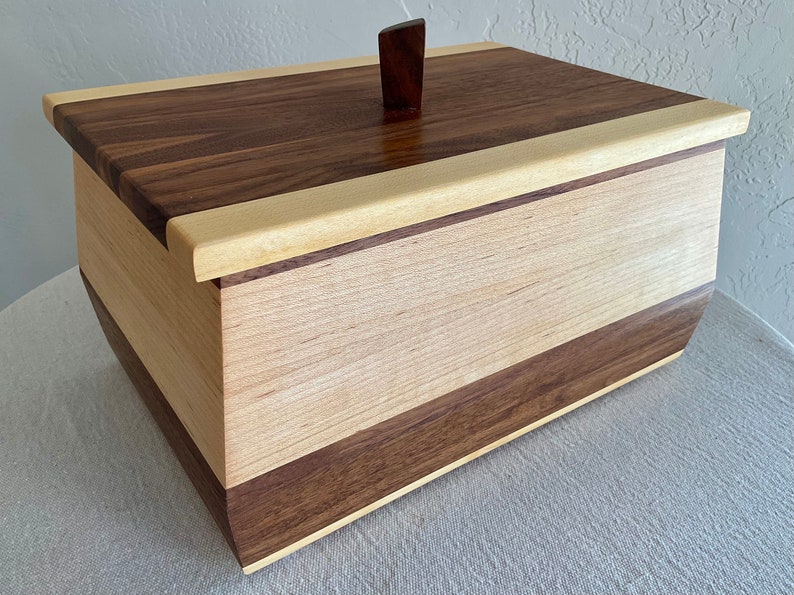 Unique American Hardwood Lift Top Box Jewelry Box and Keepsake Etsy