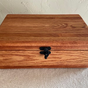Red Oak with Cherry wooden Box, Keepsake Box, Jewlery Box, Small Arms Box.