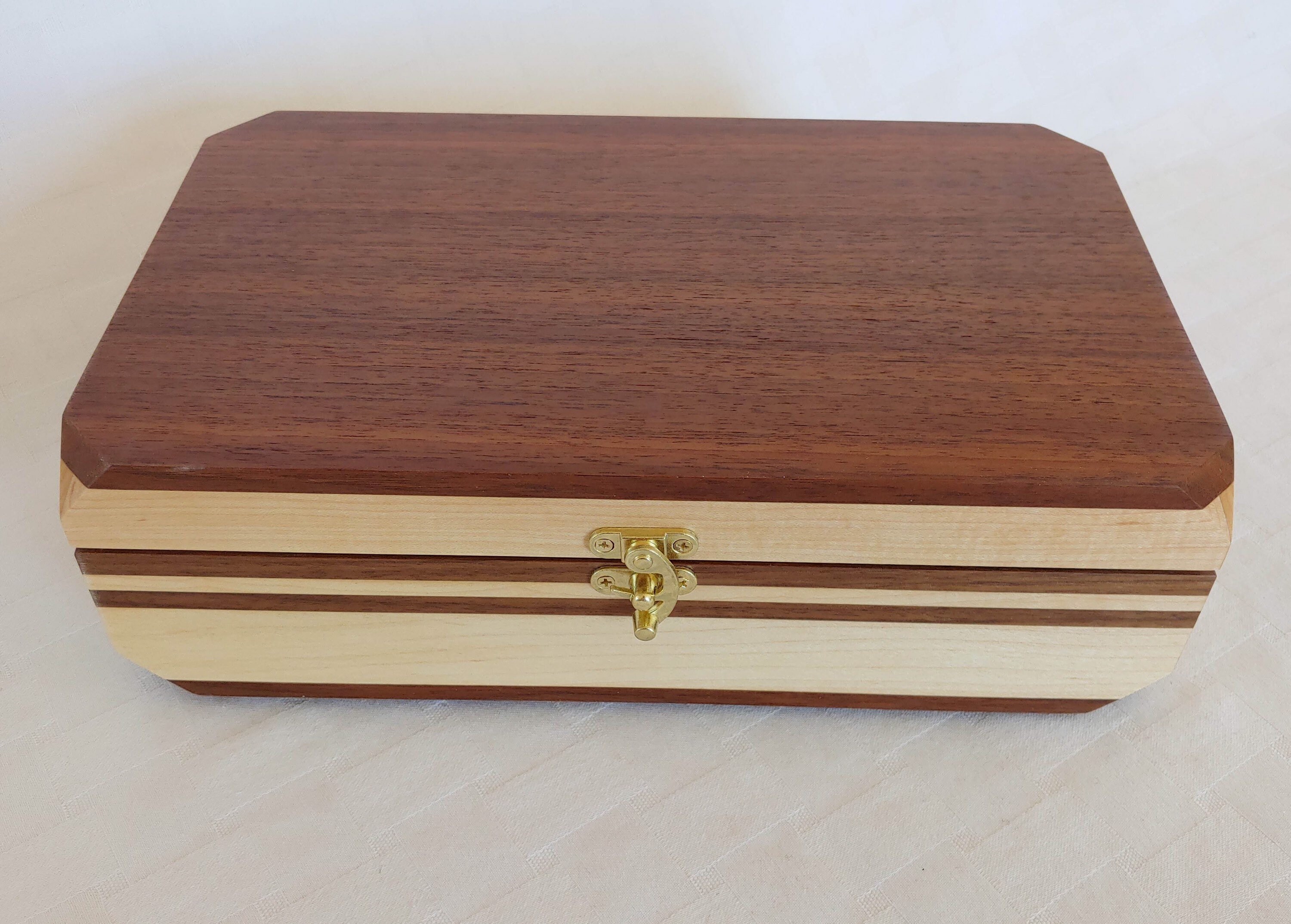 Black Walnut and Hard Maple Box Jewelry Box Keepsake Box Etsy
