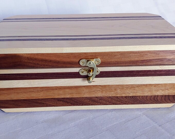 Hard Maple and Black Walnut Jewelry Box, Keepsake Box Etsy