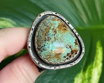 Statement Turquoise Ring Handmade in Sterling Silver 925