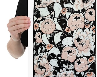 PRINT Autumn Vibes California Kingsnake with Peonies and Black-Eyed Susan Flowers Reptile Snake Art