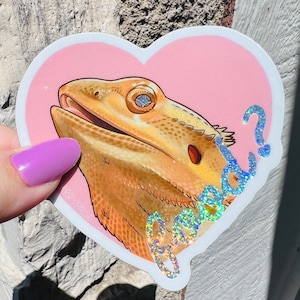 MAT? Skäggagame holografisk vinylklistermärke