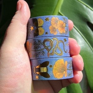 Flora e fauna nativas da Califórnia Fita Washi Garter Snake Arte de répteis