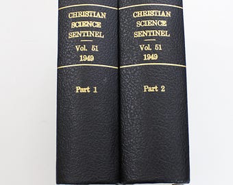 Christian Science Sentinel Mary Baker Eddy Full Year Bound 2 Volumes #51 Part 1 and 2 January to December 1949