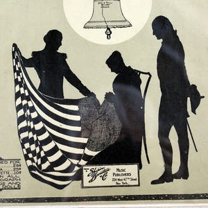 Original 1917 Vintage Sheet Music Framed LIBERTY BELL by Joe Goodwin / Halsey K Mohr