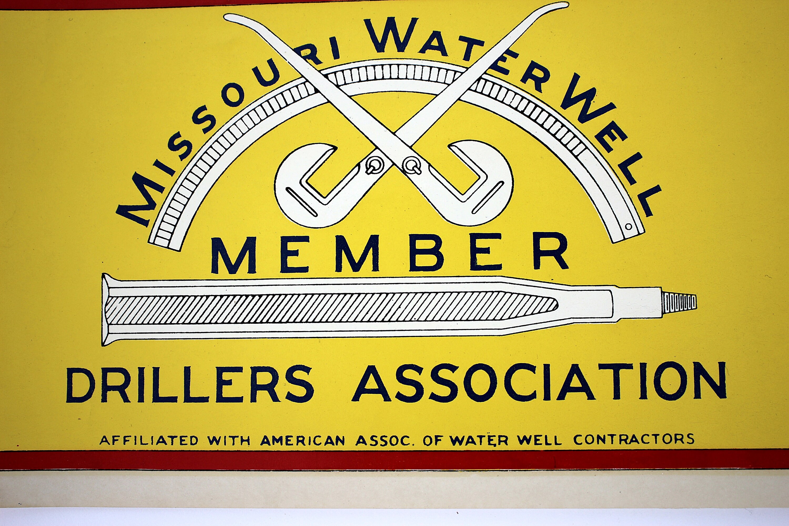 1950s Missouri Water Well Drillers Association Member Window Decal. as