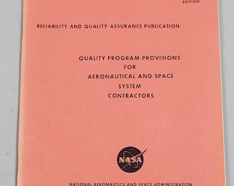APOLLO Program Quality Program Provisions for Aeronautical and Space System Contractors 1969 Original Period Manual NASA Engineer Provenance